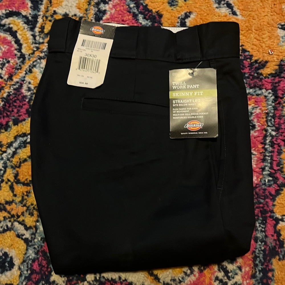 Size 30 x 30 Dickies Skinny fit pants. Navy Blue, NEW with tags!